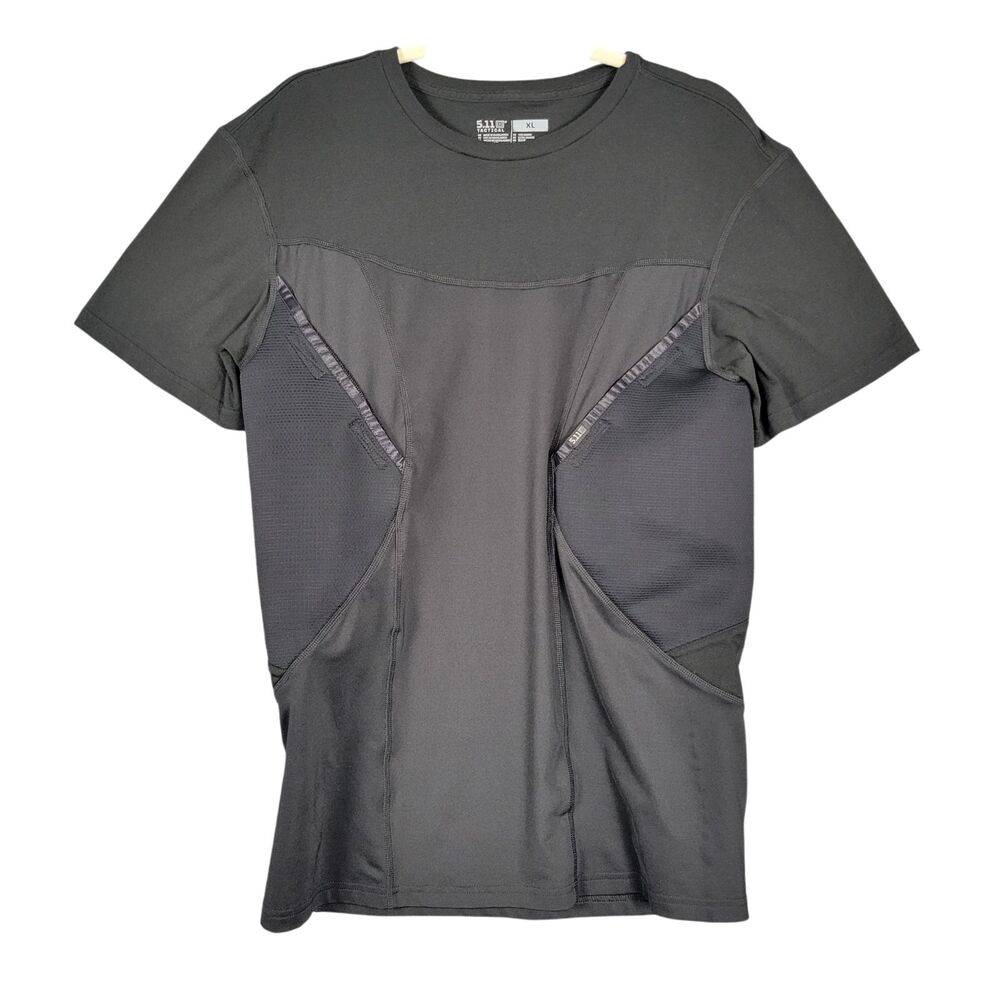 5.11 TACTICAL Black Cams Base Layer Concealed Carry Short Sleeve Shirt SIZE XL